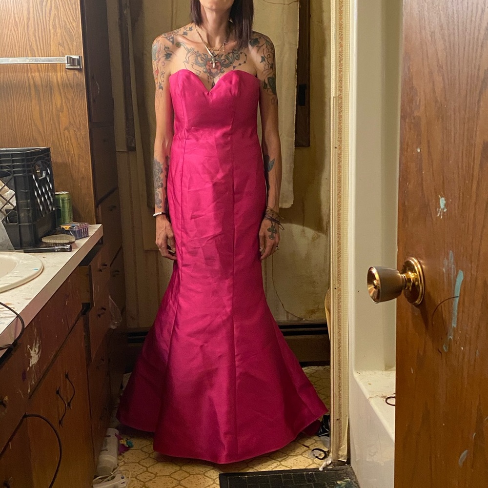 Blush prom dress plain
